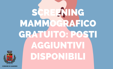 Screening mammografico gratuito: posti aggiuntivi disponibili